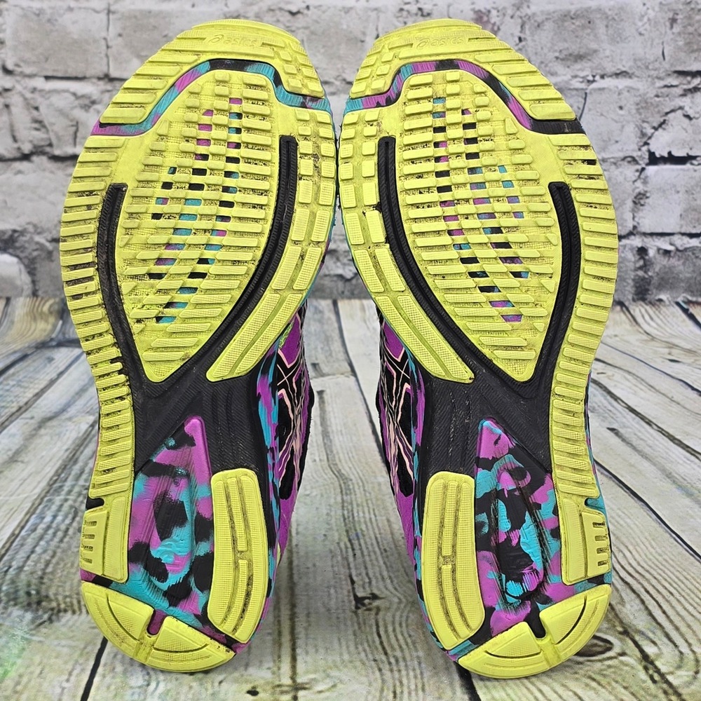 ASICS Gel-Noosa Tri 12 Running Shoes Womens 7.5 Black Pink Neon Multi 1012A578 - Picture 8 of 9